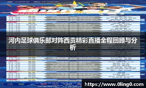 河内足球俱乐部对阵西贡精彩直播全程回顾与分析